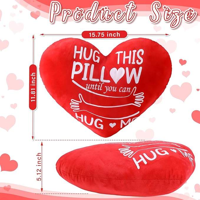 Valentines Day Gifts for Her Him Long Distance Relationship Gifts for Boyfriend Girlfriend Hug This Pillow Until You Can Hug Me Romantic Love You Decorative Pillow for Women Men Sofa Bed
