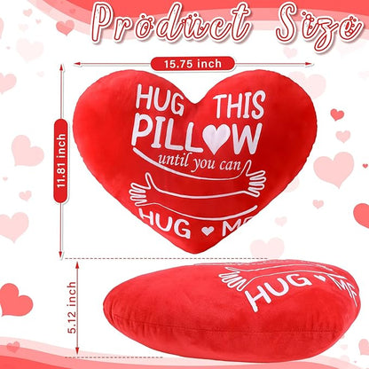 Valentines Day Gifts for Her Him Long Distance Relationship Gifts for Boyfriend Girlfriend Hug This Pillow Until You Can Hug Me Romantic Love You Decorative Pillow for Women Men Sofa Bed