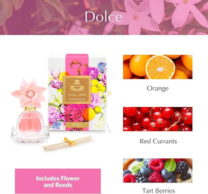 AGRARIA PetiteEssence Flower and Reed Diffuser Set, Hand Crafted Sola Flower Botanical Home Fragrance Set, Scented Oil Gift for All Occasions
