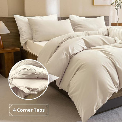 CozyTide Wheat Comforter Set for Queen Bed(90x90 Inch), 3 Pieces Cotton Bedding Comforters & Sets, Soft Solid Lightweight Fluffy Queen Bedding Set for All Season