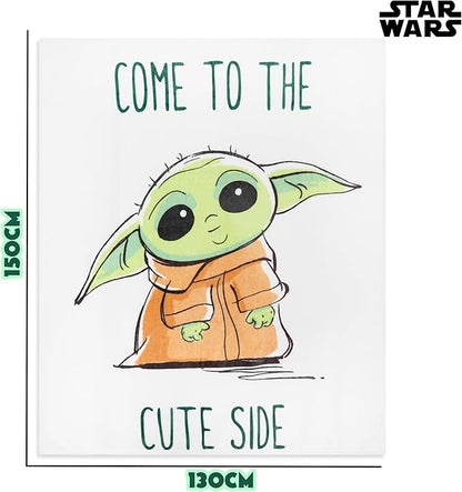 Disney Baby Yoda Throw Blanket Soft Fleece Blanket Bedroom Comforter 59 x 51” (Green Baby Yoda)