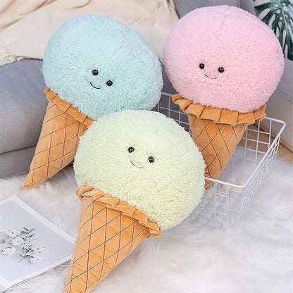 Five-Color Ice Cream Pillow - Soft and Skin-Friendly Fabric, Meticulous Craftsmanship (Brown)