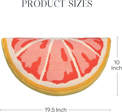 Phantoscope Fruit Shaped Pillows Series Grapefruit Shaped Throw Pillow, Fun Home Decor of Fruit Themed Shaped Cushions, Decorative Shaped Pillow for Couch Bed, Pink and Yellow, 19.5 x10 inches