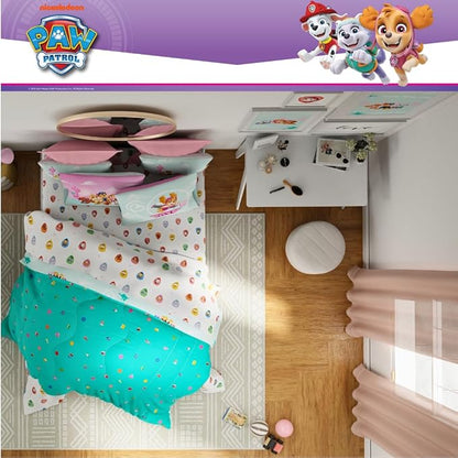 Paw Patrol Girl Skye Kids Bedding Super Soft & Cozy Reverisble Microfiber Comforter and Sheet Set with Sham, 7 Piece Full Size, (Officially Licensed Product) by Franco