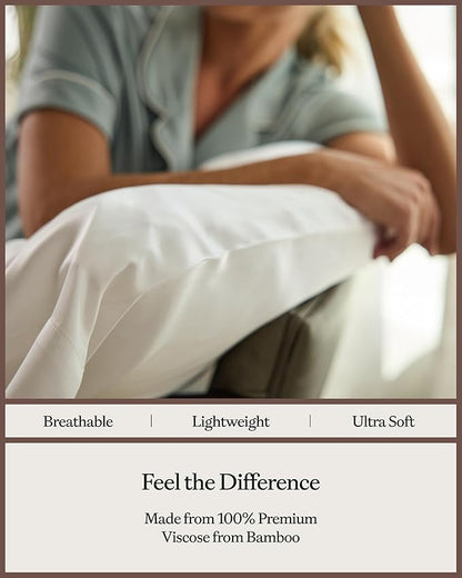 Cozy Earth Standard Pillowcases Set of 2 - Made of 100% Viscose from Bamboo, Ultra-Soft & Luxury, Woven from Naturally Breathable & Lightweight Fabric - Driftwood