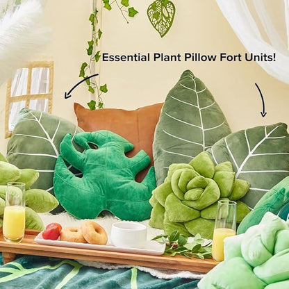 Green Philosophy Co. Philodendron Gloriosum Leaf Pillow - Moody Green