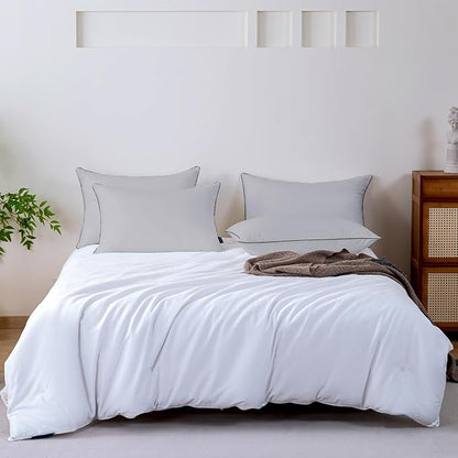 GOHOME Pillows Queen Size Set of 4 - Bed Pillows for Sleeping 4 Pack, Cooling Supportive Hotel Pillows with Premium Soft Down Alternative Fill for Side Stomach and Back Sleepers