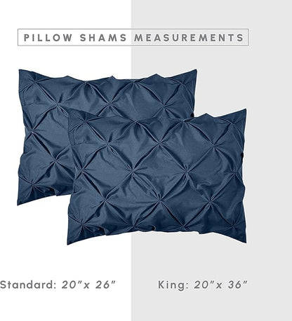 Elegant Comfort 8-Piece Pinch Pleated Comforter Set - All Season Complete Bed in a Bag, Includes 4pc Smart Sheet Set, Bed Skirt, Comforter, Matching Pillowcases and Shams, Twin/Twin XL, Sapphire Blue
