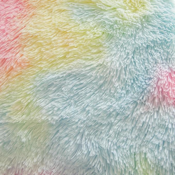 chovy Faux Fur Plush Tie-Dyed Pink Comforter Sets King - Ultra Soft Shaggy Flannel Velvet Fluffy Fuzzy 3PC Bedding Set （Comforter x 1 Pillowcases x 2）