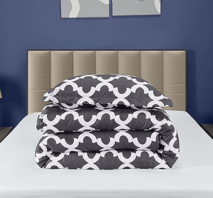 Twin Comforter Set 2 Piece Grey by Utopia Bedding, Printed Comforters Twin Size, Bedding Comforters Sets, Down Alternative Soft Bed Set, 1 Comforter (64 x 88 inches) 1 Pillow Shams (20 x 26 inches)