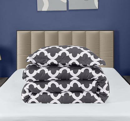 Twin Comforter Set 2 Piece Grey by Utopia Bedding, Printed Comforters Twin Size, Bedding Comforters Sets, Down Alternative Soft Bed Set, 1 Comforter (64 x 88 inches) 1 Pillow Shams (20 x 26 inches)