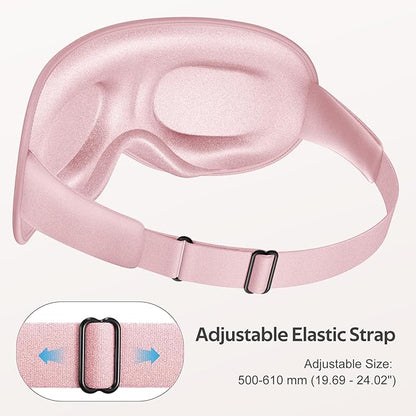 Sleep Mask for Women Men - 100% Blackout Eye Masks for Sleep - 3D Soft Sleeping Mask for Side Sleepers - Zero Pressure Lash Extensions Eye Cover Shade for Airplane Travel Essentials, Pink