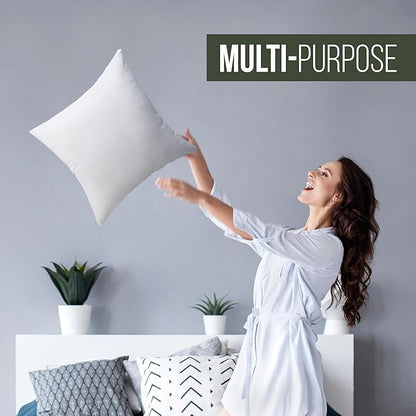 Utopia Bedding Throw Pillows (Set of 1, White) – 28 x 28 Inches Down Alternative Pillows for Bed, Sofa, and Couch - Fluffy Decorative Stuffer Pillow for Indoors & Outdoors