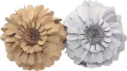 Contempo Lifestyles Flower Pillow – Decorative Pillow 3D Round Throw Pillows for Home Décor – Handmade Sweetheart Flower Pillow for Bed & Couch-Sunflower Pillow - 16 Inch Latte