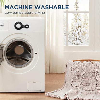 Westinghouse Electric Blanket Throw Size, Soft Plush Sherpa Heated Blanket with 6 Heating Levels & 2-10 Hours Auto-Off, Machine Washable, 50x60 inches, Rust
