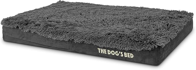The Dog’s Bed Orthopedic Memory Foam Dog Bed Mattress, Fur Fabric, Grey Fur, L, 6-Inch