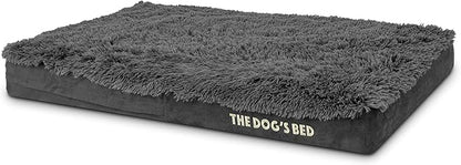 The Dog’s Bed Orthopedic Memory Foam Dog Bed Mattress, Fur Fabric, Grey Fur, L, 4-Inch