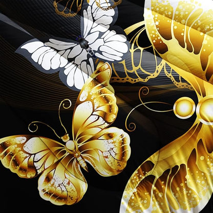 Butterfly Comforter Set for Adults Black and Gold Butterfly Bedding Set Aesthetics Butterflies Quilt Duvet Set Twin Size with 1 Comforter and 2 Pillowcases