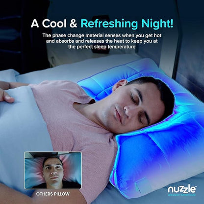 Nuzzle Cooling Adjustable Pillow for Side Sleepers, Luxury Standard Size Set of 4 Bed Pillow Hotel Collection - Best Adjust Height Soft Firm Pillow for Back, Stomach or Side Sleepers - Home Gifts