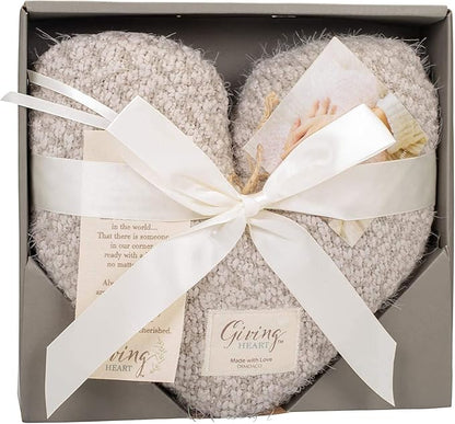 DEMDACO Taupe Grey Soft Heart Shaped 10 x 11 inch Plush Polyester Decorative Throw Giving Pillow, for Memorable Moments and Sending Get Well Wishes
