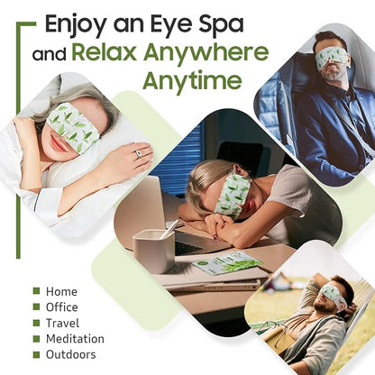 30Packs Steam Eye Mask, Heated Eye Mask Warm Compress for Eyes, Self Heating Disposable Steam Mask for Home Sleep, Spa, Travel Essentials & Relaxation Gifts, Stocking Stuffers (Green Tea)