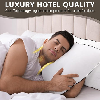 HIMOON Bed Pillows for Sleeping 4 Pack,Queen Size Cooling Pillows Set of 4,Top-end Microfiber Cover for Side Stomach Back Sleepers