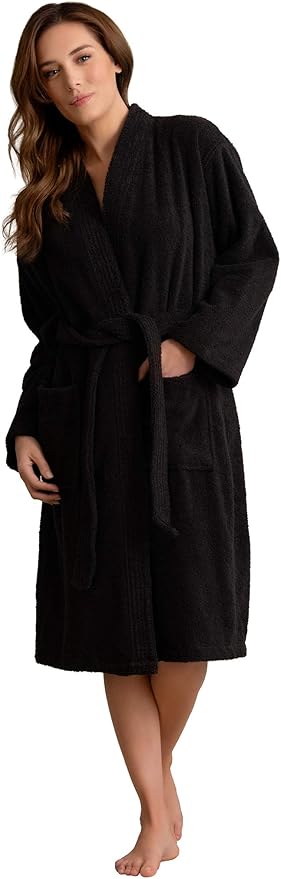 Soft Touch Linen Women's Robe Terry Cotton Cloth- Kimono Style- Thick, Breathable & Comfortable- Lightweight & Absorbent