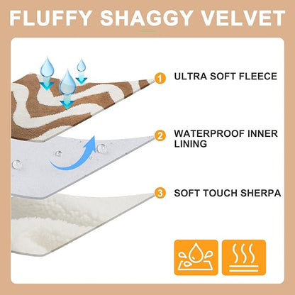 BEAUTYZOO Waterproof Dog Blankets for Small Dogs Washable- Reversable Dog Blanket for Furniture, Sofa, Couch, Crate, Car- Soft Sherpa Dog Throw Plush Pet Bed Blanket Cat Puppy Kitten, 24"x32" Brown