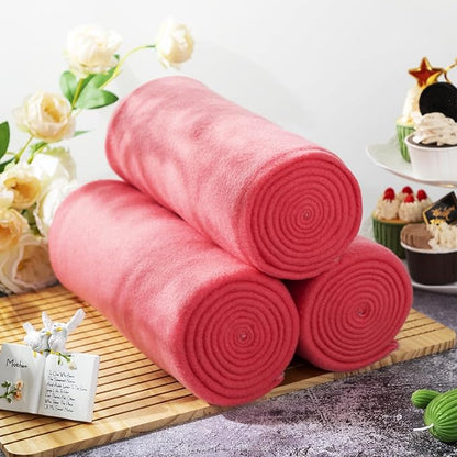 Buryeah 10 Pcs Fleece Blanket Bulk Soft Warm Fleece Blankets Cozy Lightweight Throw Blankets Plush Pet Throw Blanket for Home Bed Sofa Office Wedding Gifts Travel(50" X 60",Coral)