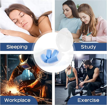 10Pairs Foam Earplugs, Noise Cancelling Ear Plugs for Sleeping Hearing Protection for Shooting Range, Work, Travel,Concert Blue