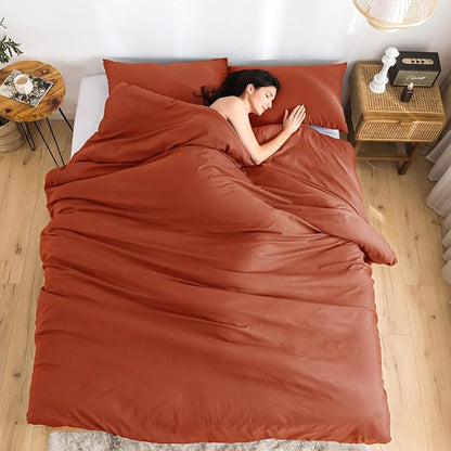 Flully Orange Twin Comforter Sets, All Season Super Soft Lightweight Washed Cotton Down Alternative Bed Comforters Set & Pillowsham Kids College Dorm Boys Girls, Modern Pumpkin Bright Orange Twin/XL