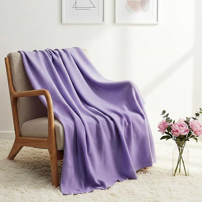 Kinlop Fleece Blanket Bulk 60 x 50 Inch Soft Lightweight Fleece Cozy Blanket Warm Throw Plush Pet Throw for Bed Couch Sofa Home Office Wedding Gifts Travel Camping(Lavender)