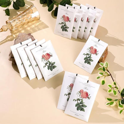 MYARO 12 Pcs Rose Scented Sachets Long Lasting Room Air Freshener Odor Deodorizer Eliminating for Home Drawer Closet Clothes Storage