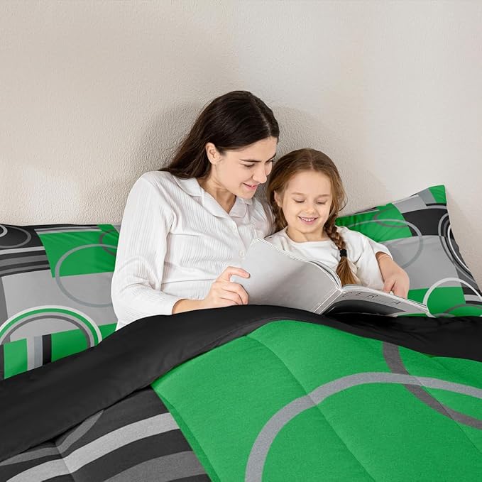 Peacock Green Comforter for Bedroom Decor Circles Spiral Duvet Insert Chic Black Grey White Down Comforter King Size Modern Swirls Square Quilt Set Abstract Graphic Texture Bedding Set