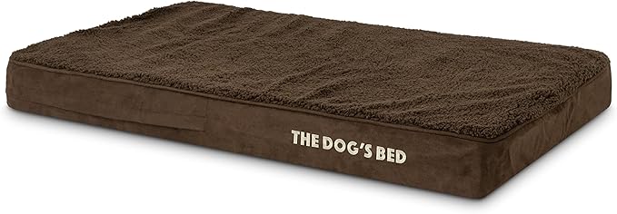 The Dog’s Bed Orthopedic Memory Foam Dog Bed Mattress, Plush Fabric, Brown Plush, L, 4-Inch