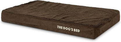 The Dog’s Bed Orthopedic Memory Foam Dog Bed Mattress, Plush Fabric, Brown Plush, L, 4-Inch