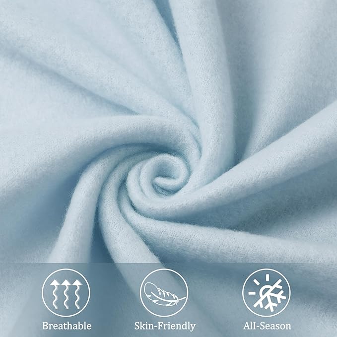 Kinlop Fleece Blanket Bulk 60 x 50 Inch Soft Lightweight Fleece Cozy Blanket Warm Throw Plush Pet Throw for Bed Couch Sofa Home Office Wedding Gifts Travel Camping(Mist Blue)
