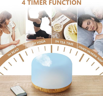 SACATR Essential Oil Diffusers for Home with 36x5mL Oil Diffuser Sets, Ultrasonic Technology, Remote Control for Home Office, Auto Shut-Off 4 Timers 15 Colors