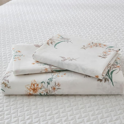 100% Cotton Comforter King Size Vintage Floral Bedding Set Reversible Botanical Comforter Set 3 Pcs Cottagecore Aesthetic Soft Bedding Sets for All Season