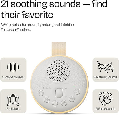 White Noise Machine for Baby & Adults with 21 Relaxing Sounds & Adjustable Night Light, Rechargeable & Portable Sleep Aid for Home & Travel