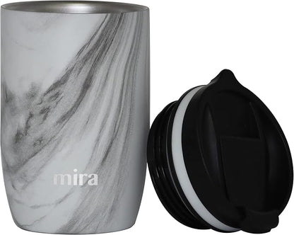 MIRA 12 oz Travel Coffee Mug - Insulated Stainless Steel Tumbler with Screw Lid - French Granite