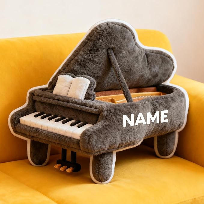 Custom Piano Shaped Pillow Personalized Double-Sided Printed Cute Pillow Customized Christmas Party Commemorative Gift Sofa Decorative for Boys and Girls 8-32in