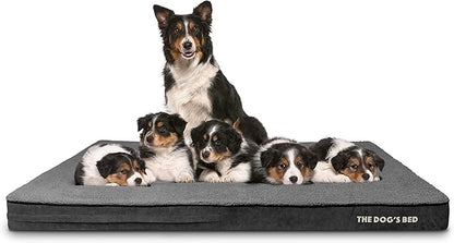 The Dog’s Bed Orthopedic Memory Foam Dog Bed Mattress, PlushFabric, Grey Plush, XXXL, 4-Inch
