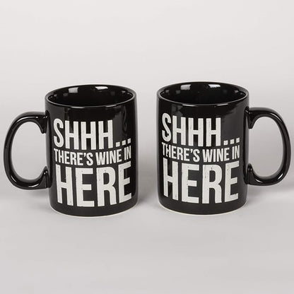 Primitives By Kathy 25378 Stoneware Coffee Mug, 20 oz, There's Wine in Here