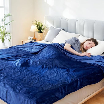 Electric Heated Blanket Twin Size 62"x84", Fast Heating Throw, Soft Plush Microplush for Bed & Couch, 1-10Hs Auto Off & 6 Heating Levels, Machine Washable, Gifts for Family-Navy Blue