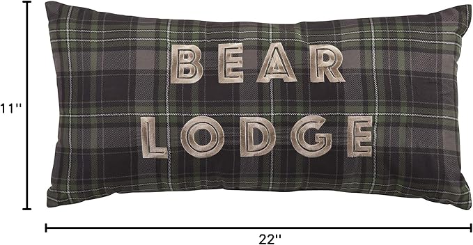 Donna Sharp Throw Pillow - Bear Panels Lodge Decorative Throw Pillow with Bear Design - Rectangle