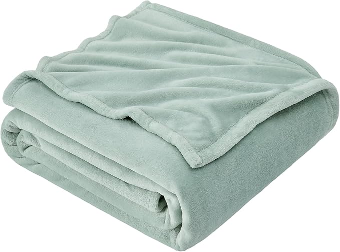 Hansleep Fleece Celadon Throw Blanket, Super Soft Flannel Fuzzy Plush Cozy Blanket for All Seasons, Celadon, Throw 50x60 Inches
