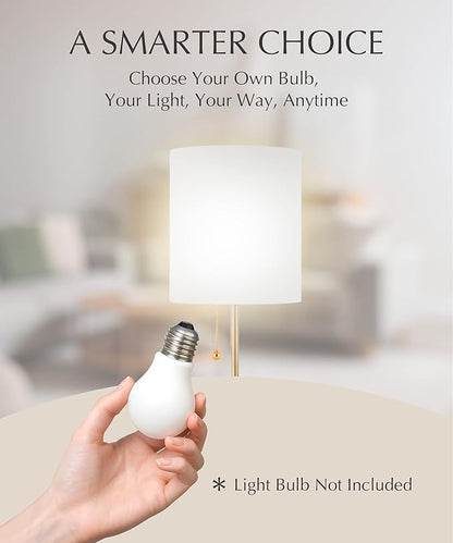 HarvestLand Pure 21” Table Lamp for Living Room and Bedroom – Farmhouse End Table Lamp for Nightstand or Sofa Side – Bedside lamp, Decorative lamp, Living Room Lamps for end Table