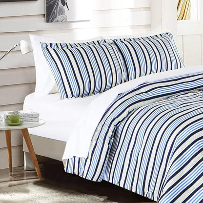 EMME Queen Comforter Set 7 Piece Bedding Sets, Blue Bed in a Bag Bedspreads Queen Size with Comforter, Sheets, Pillowcases & Shams,Soft Down Alternative Bed Set for All Season