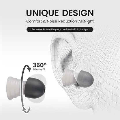 Zeroplus Cocoon EarPlugs - Ultra-Comfy Reusable Noise Reducing Earplugs 26dB NRR for Sleep,Deep Focus,Travel, Noise Sensitivity Hearing Protection Noise Reduction(Black)